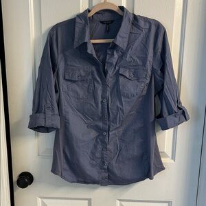 Daisy Fuentes Classic Blue Shirt. XL EUC